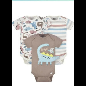 Gerber Baby Boy Dinosaur Onesie Bodysuit Bundle Size 3-6M NWOT